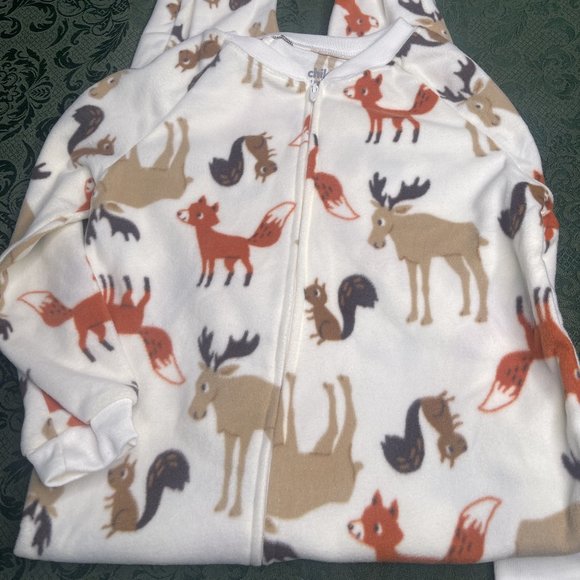 NWT 5 carters Squirrels moose sleeper pajamas pjs - Picture 5 of 7